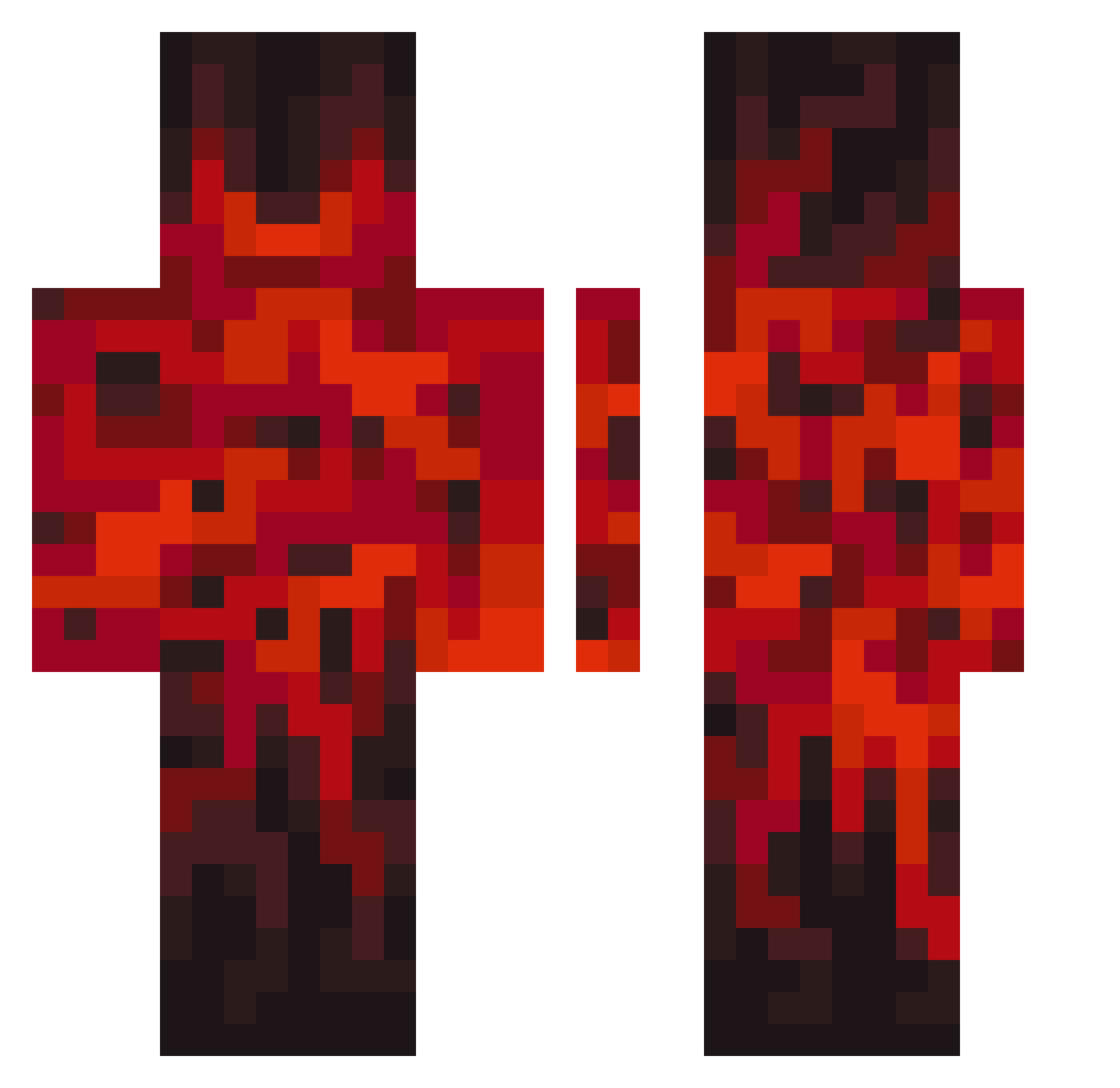 strxiterz Minecraft skin, front and back view