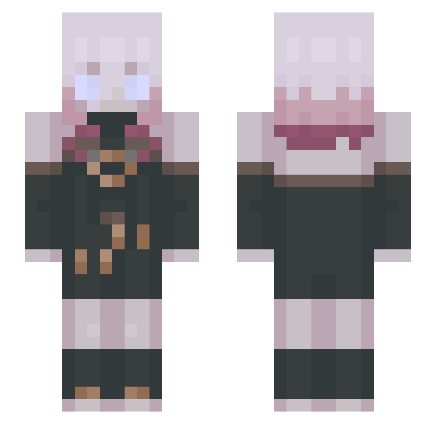 MitsuhaHG Minecraft skin, front and back view