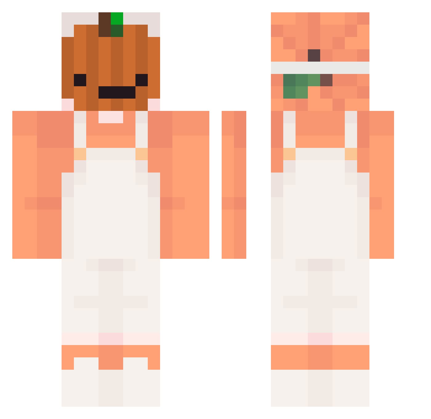 Resoluter Minecraft skin, front and back view