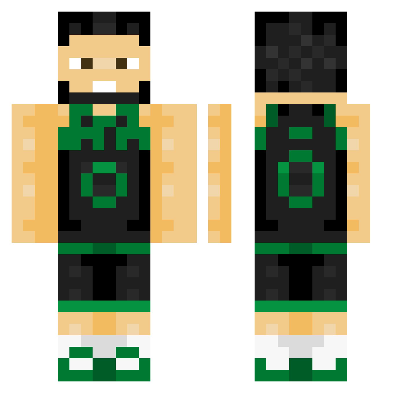 Galorobo Minecraft skin, front and back view