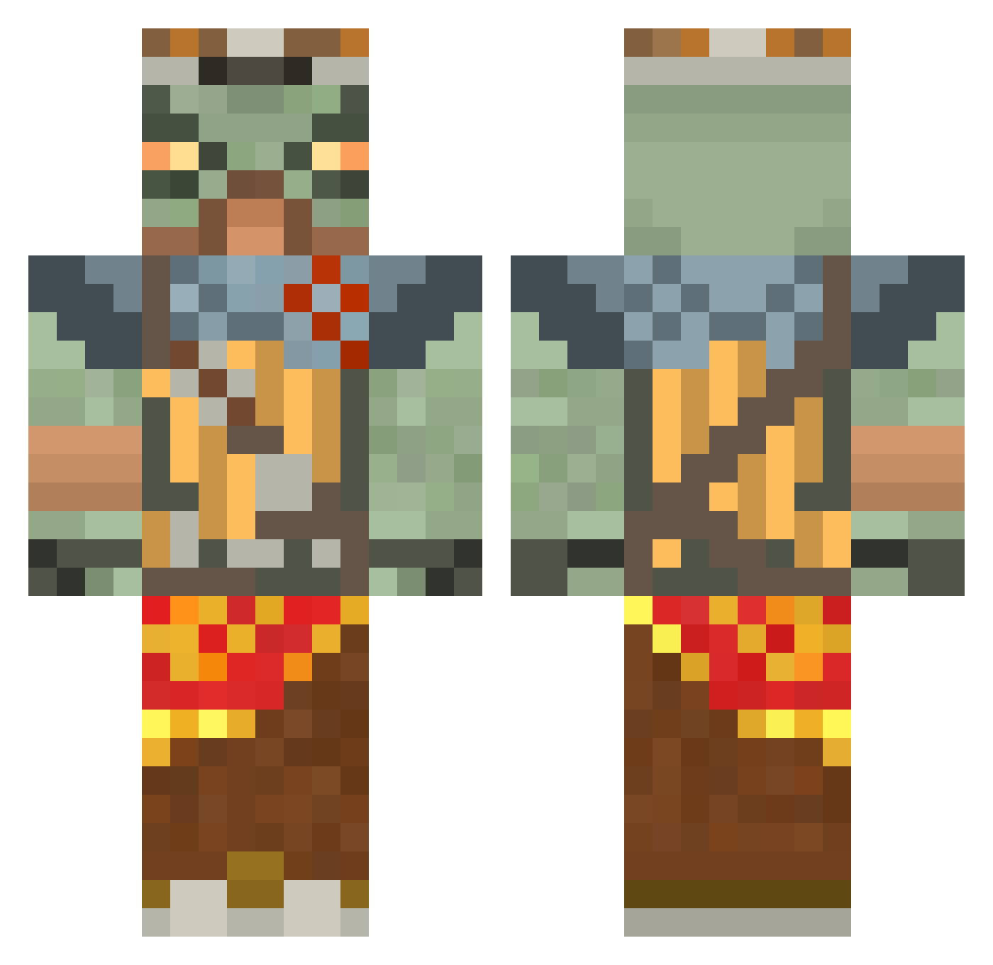 Mattzilla455 Minecraft skin, front and back view