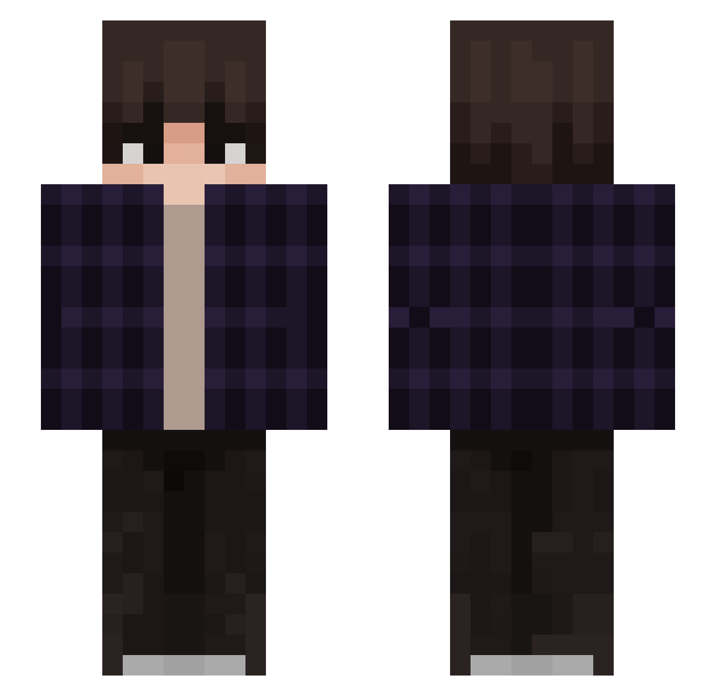 IlkerYT Minecraft skin, front and back view