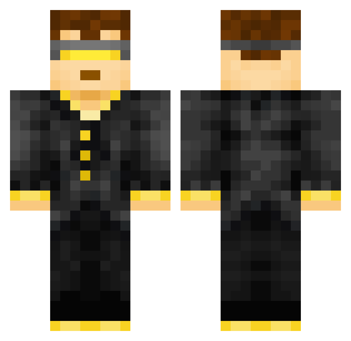 Cybil Minecraft skin, front and back view