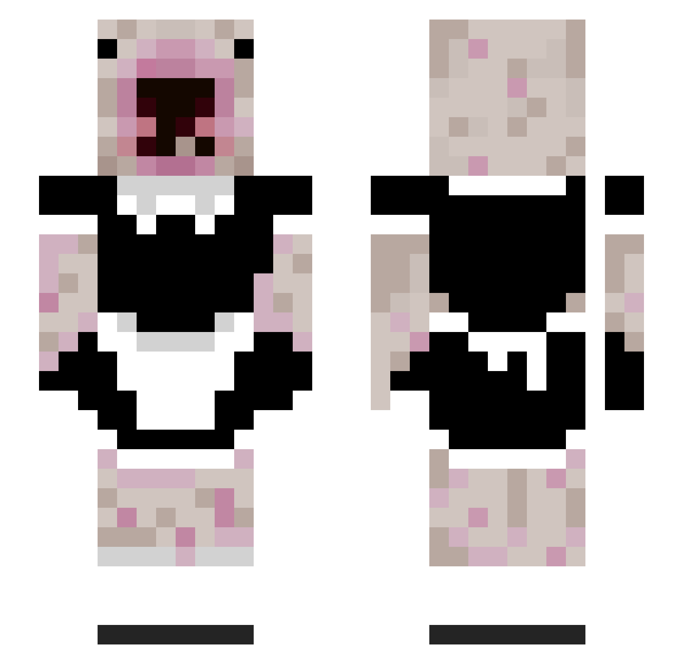 torsive Minecraft skin, front and back view
