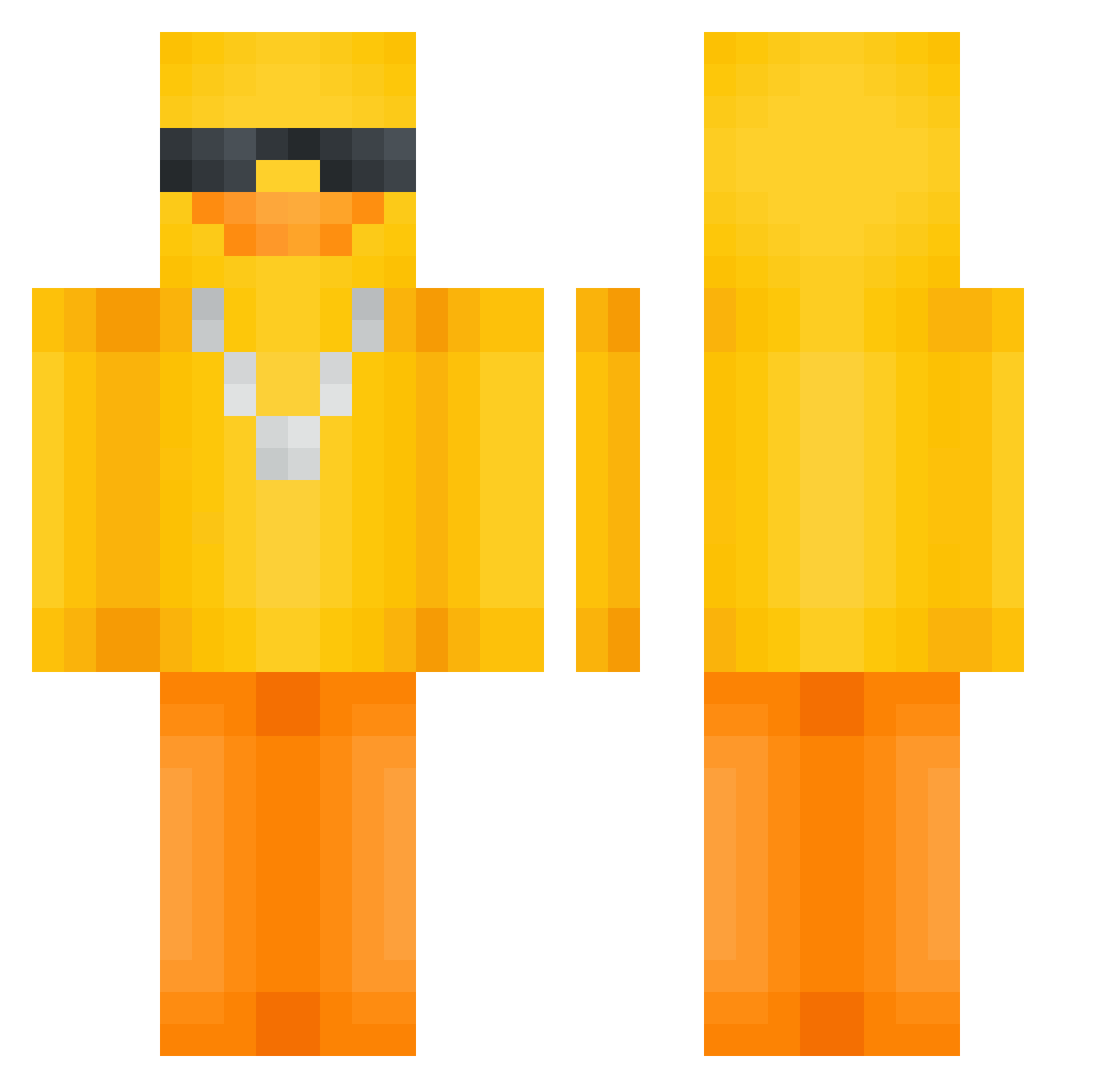 StevieeW Minecraft skin, front and back view