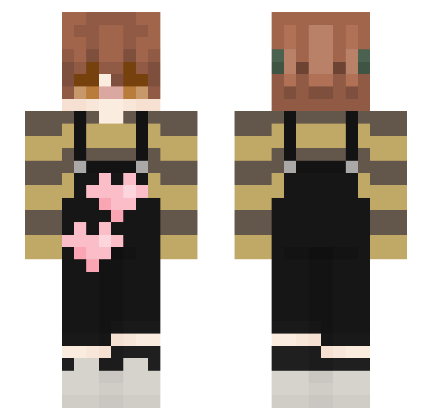 Educake Minecraft skin, front and back view