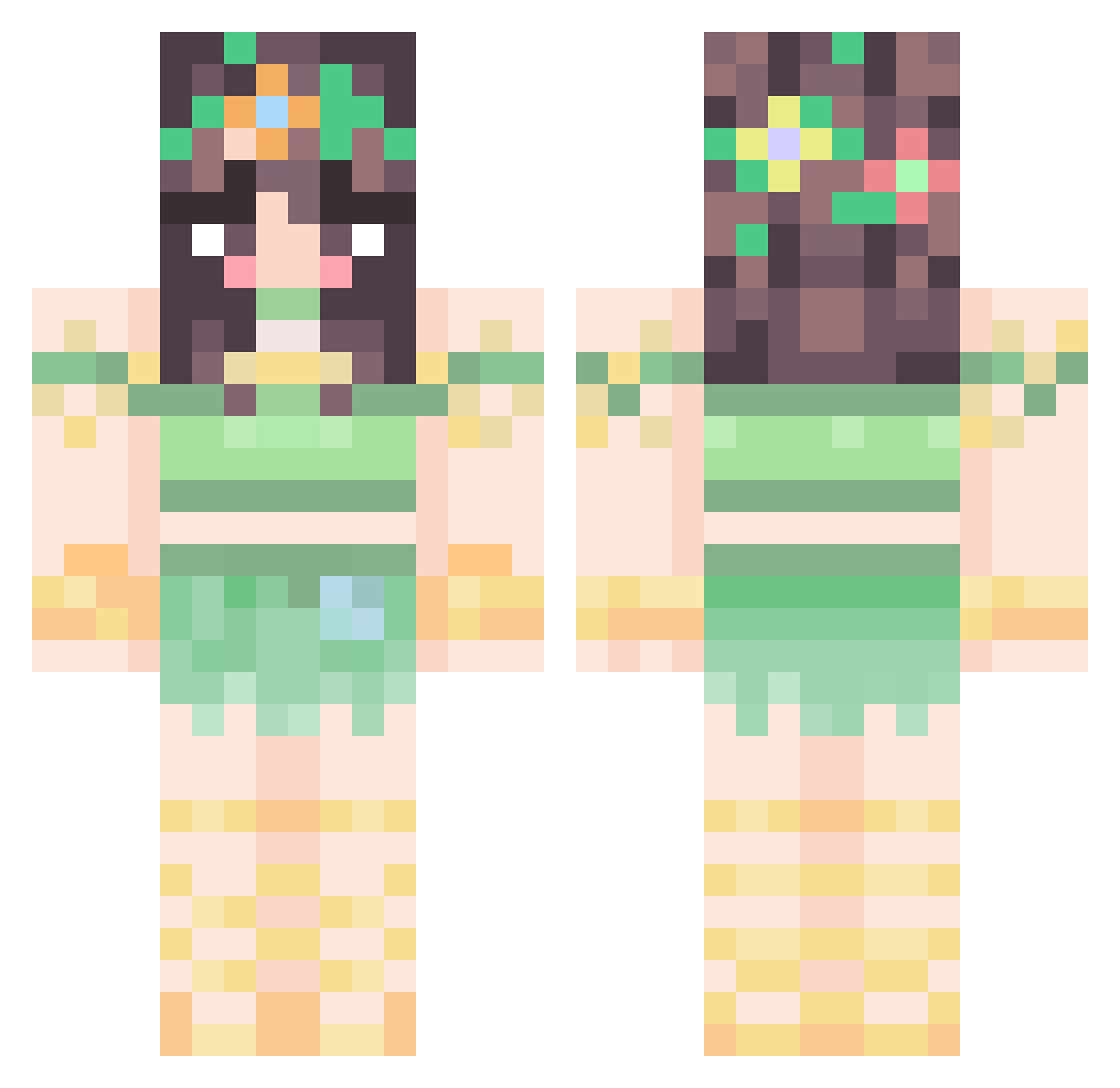 facnerdroiid Minecraft skin, front and back view