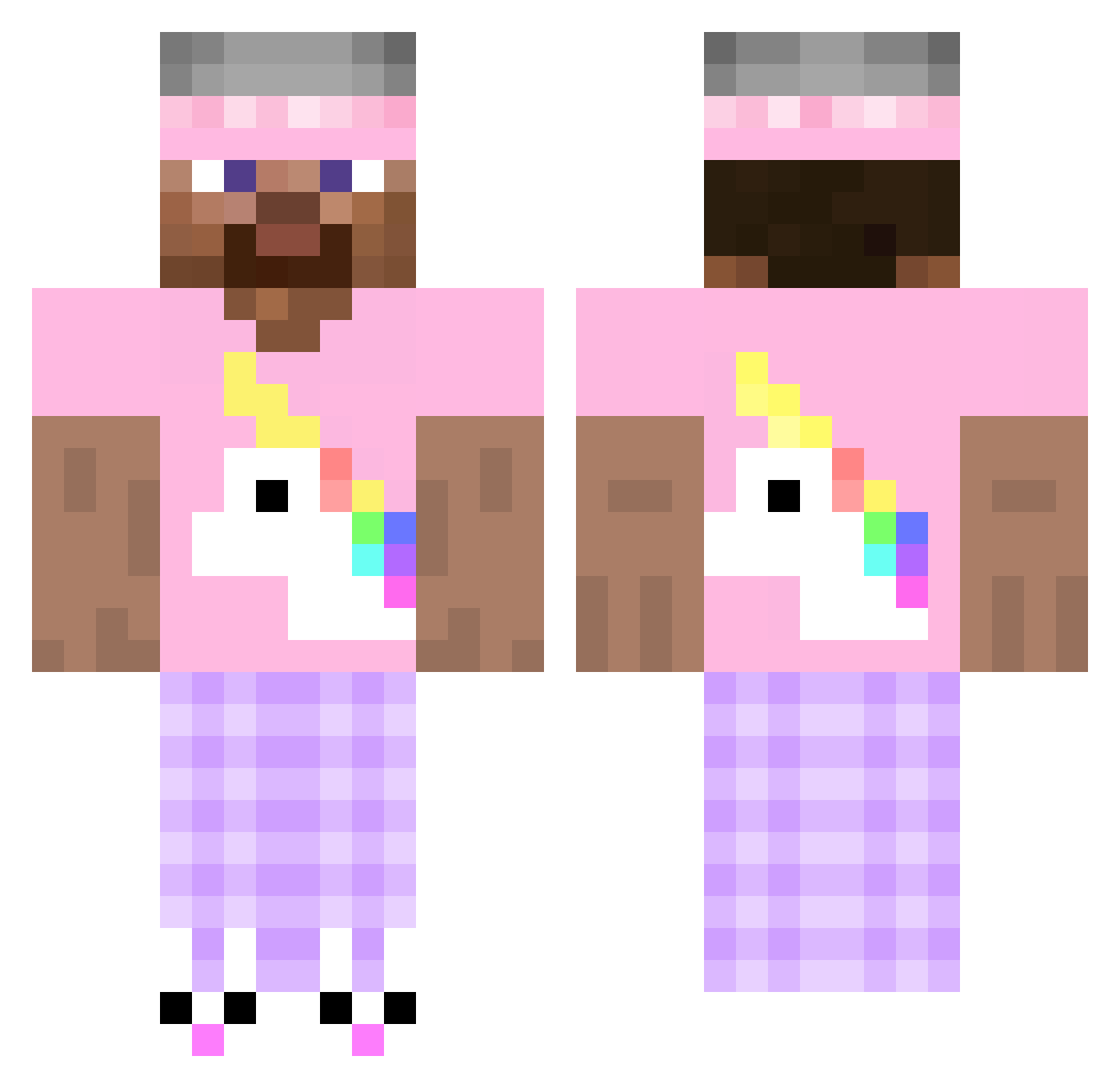Virtual_Gold Minecraft skin, front and back view