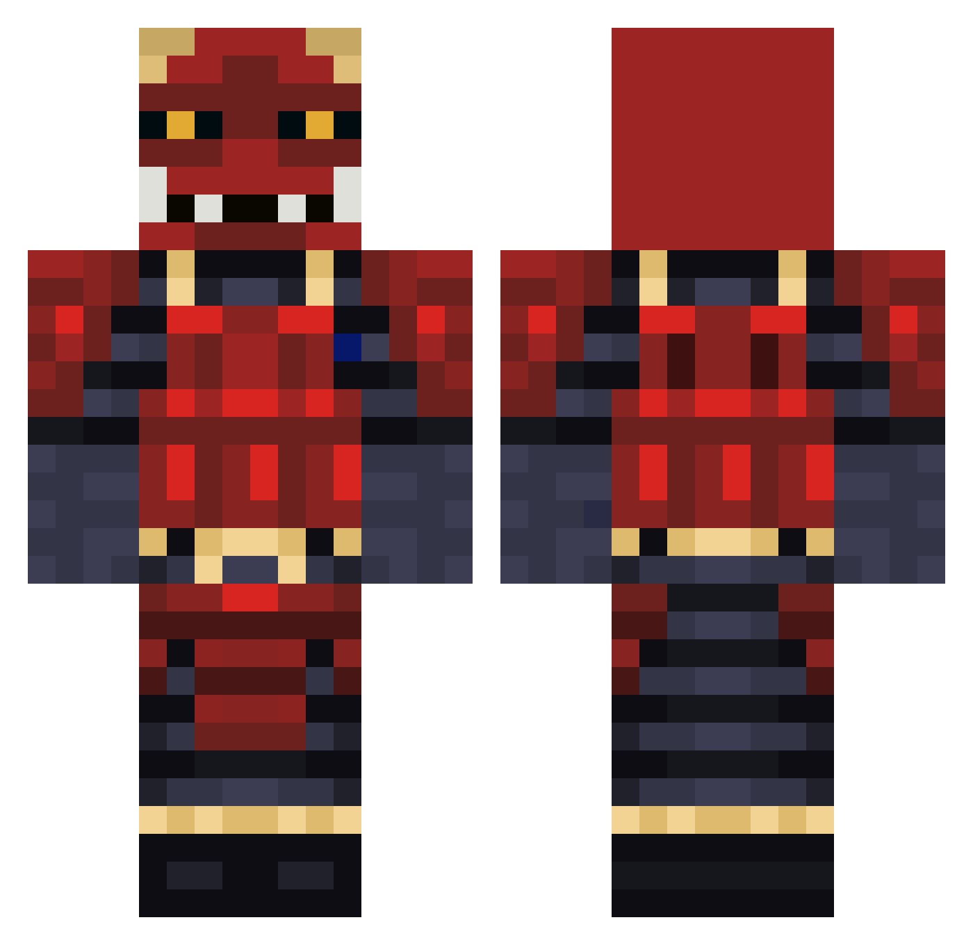 beebeegoon Minecraft skin, front and back view