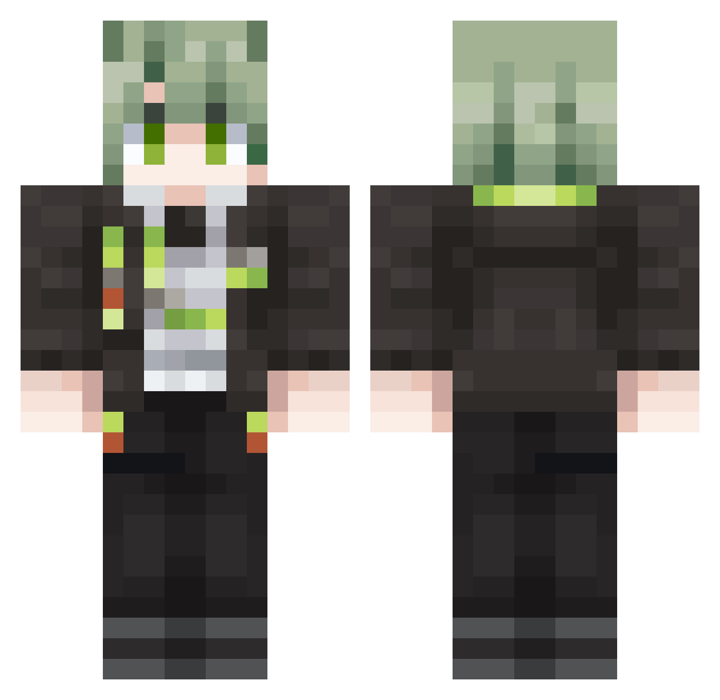 Akinoshiori_ Minecraft skin, front and back view