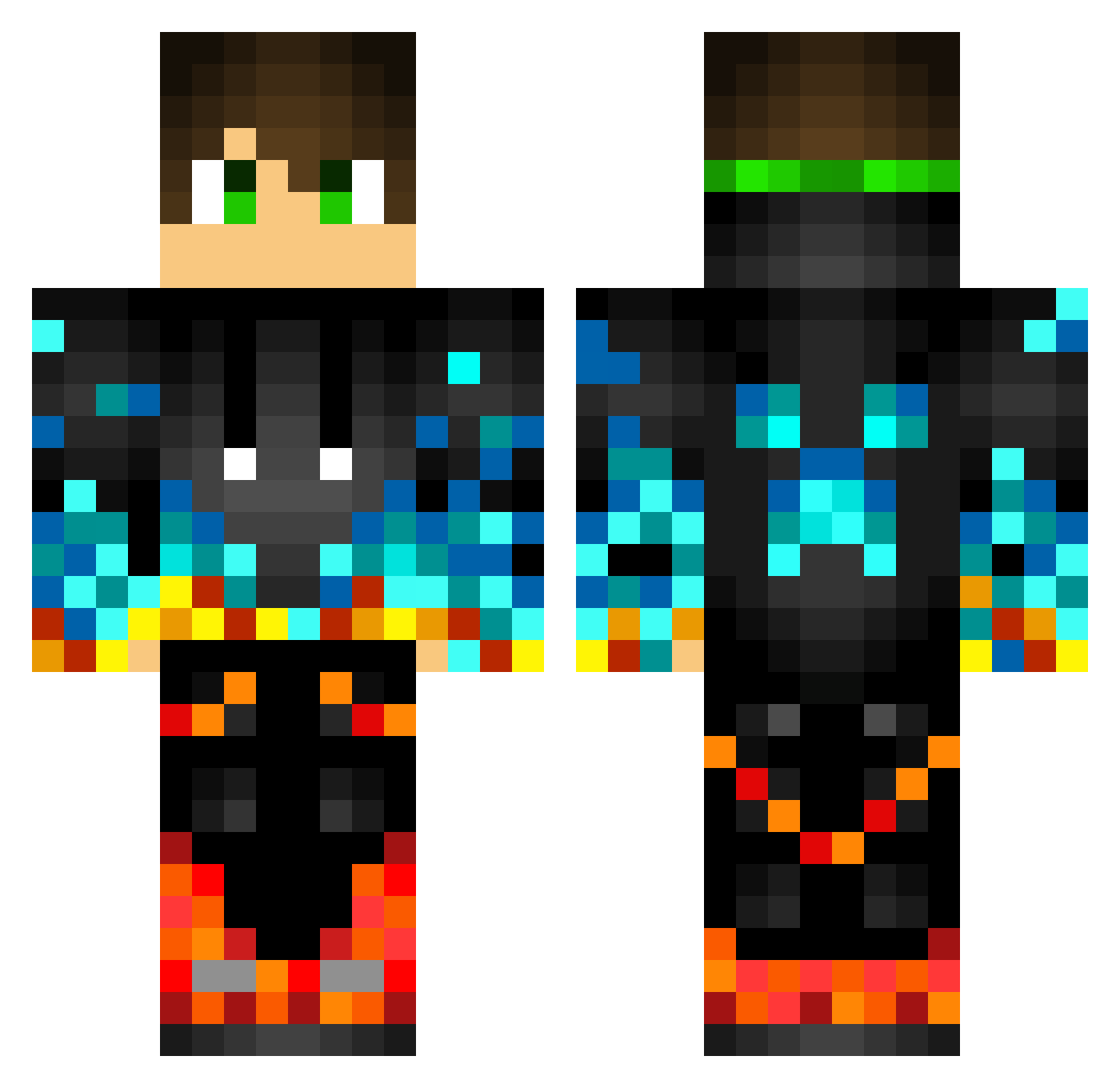 UserCX0 Minecraft skin, front and back view