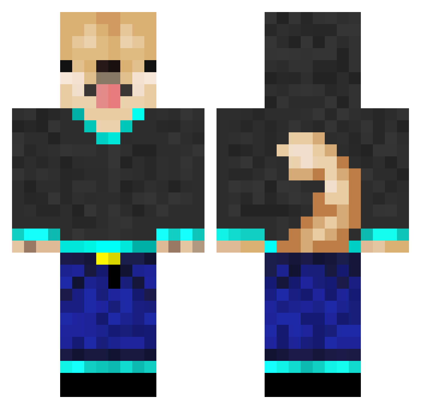 TomW008 Minecraft skin, front and back view