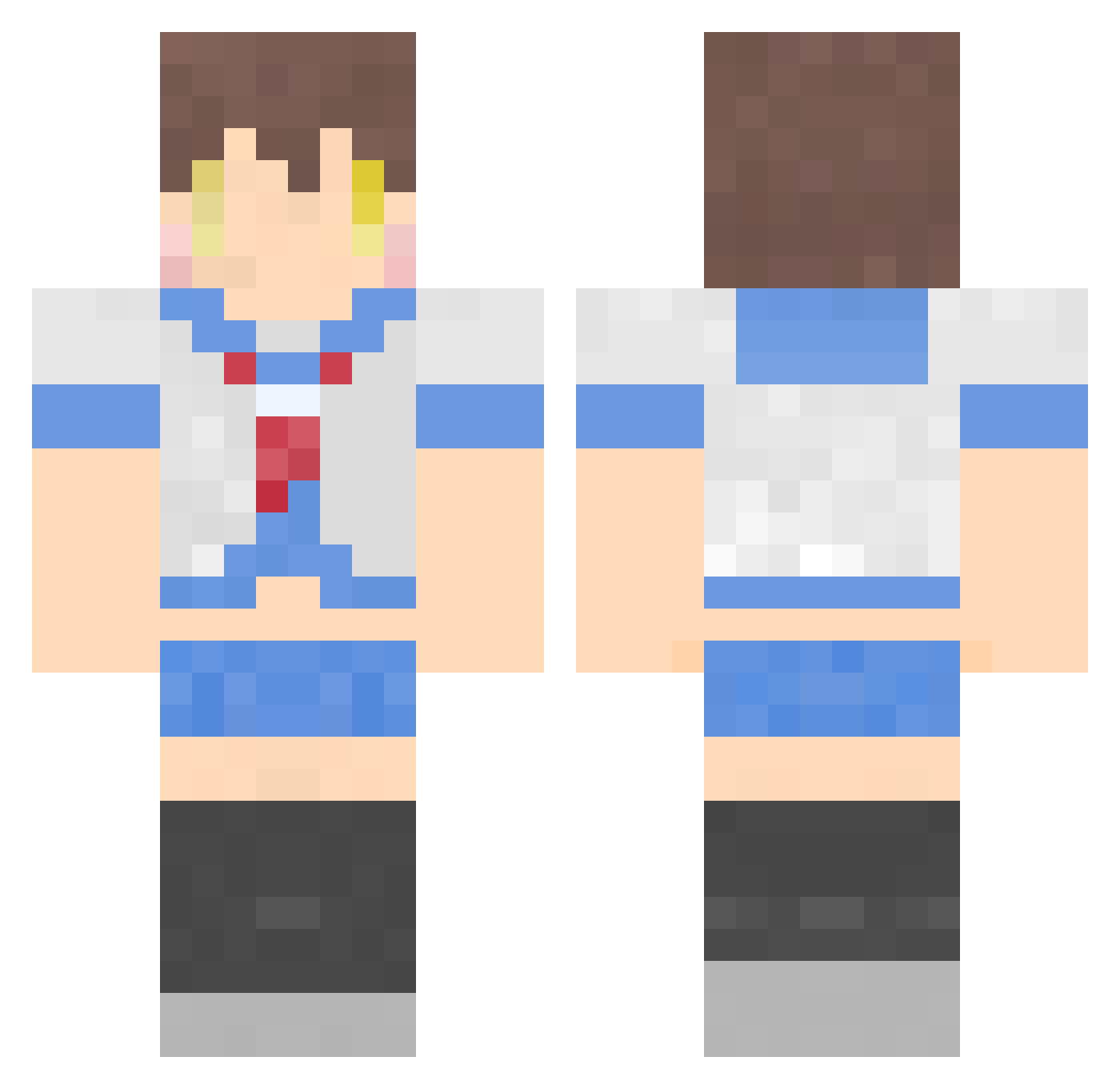 crowbell Minecraft skin, front and back view