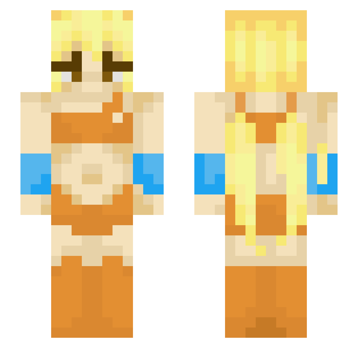 030tom Minecraft skin, front and back view