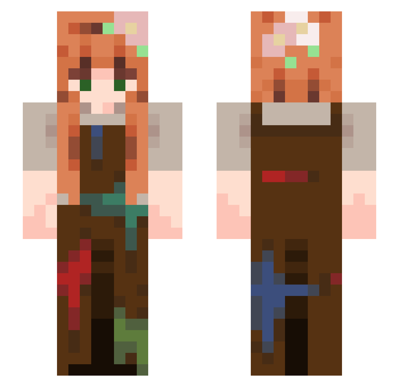 limitle Minecraft skin, front and back view