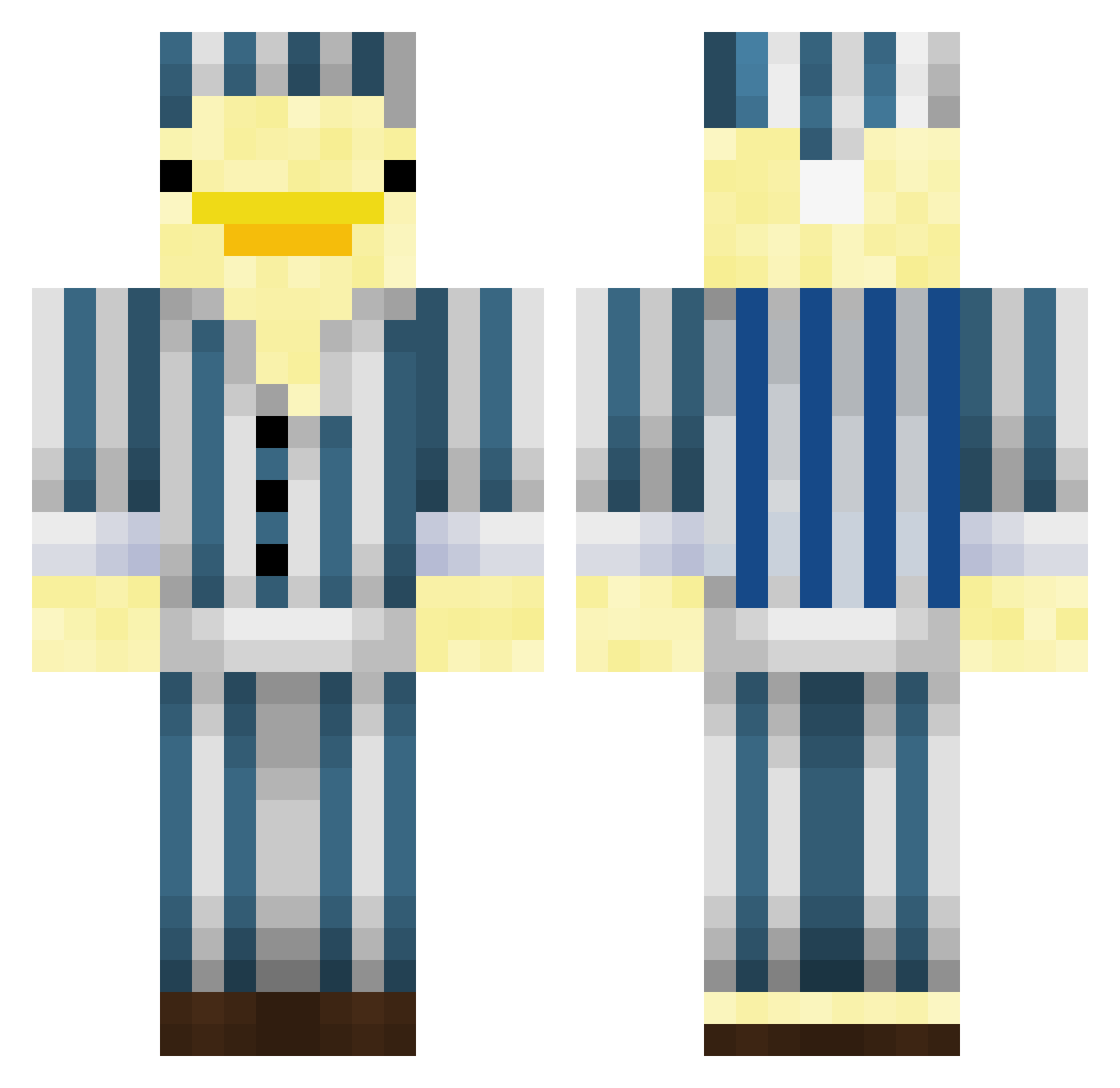 PJ_Duck Minecraft skin, front and back view
