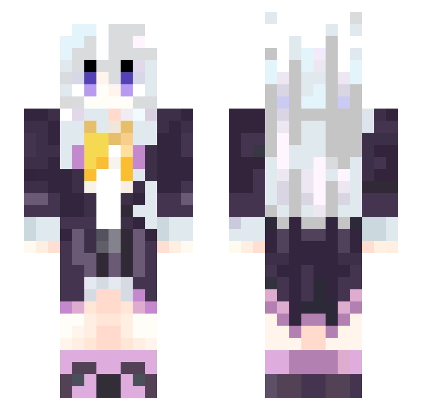 YangWang123 Minecraft skin, front and back view