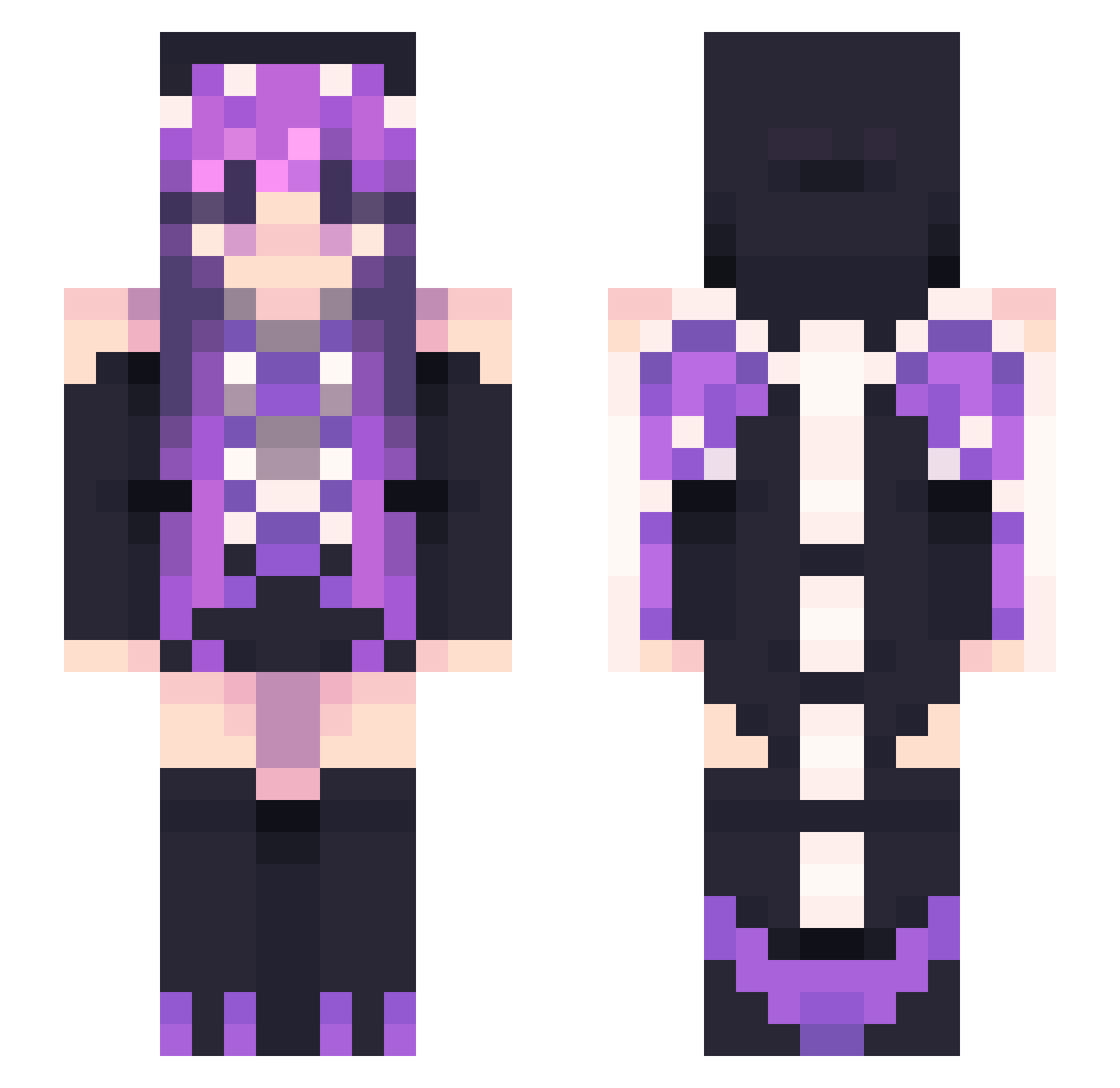 MoonWolf0105 Minecraft skin, front and back view