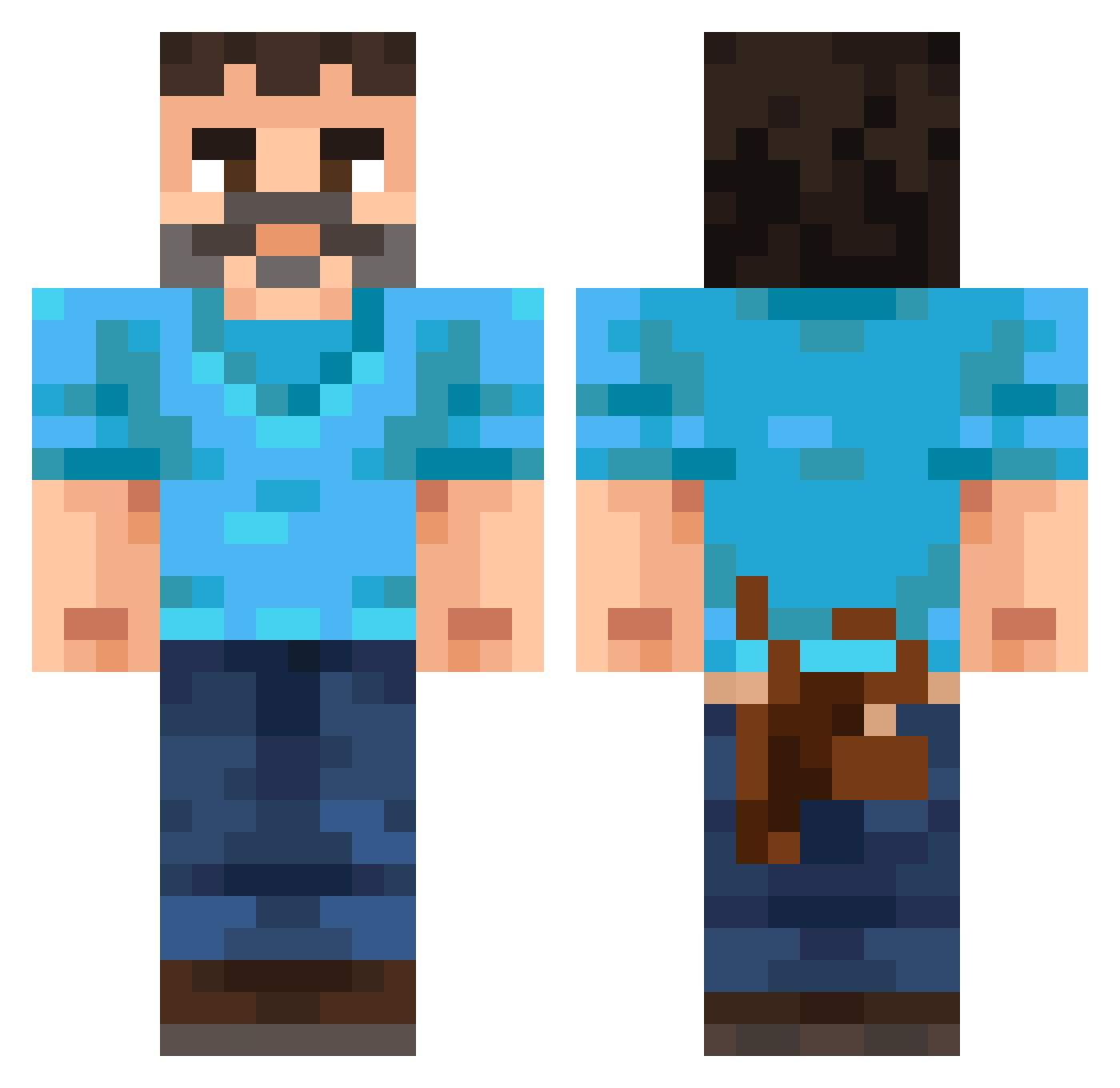 xAPxGameplayer Minecraft skin, front and back view