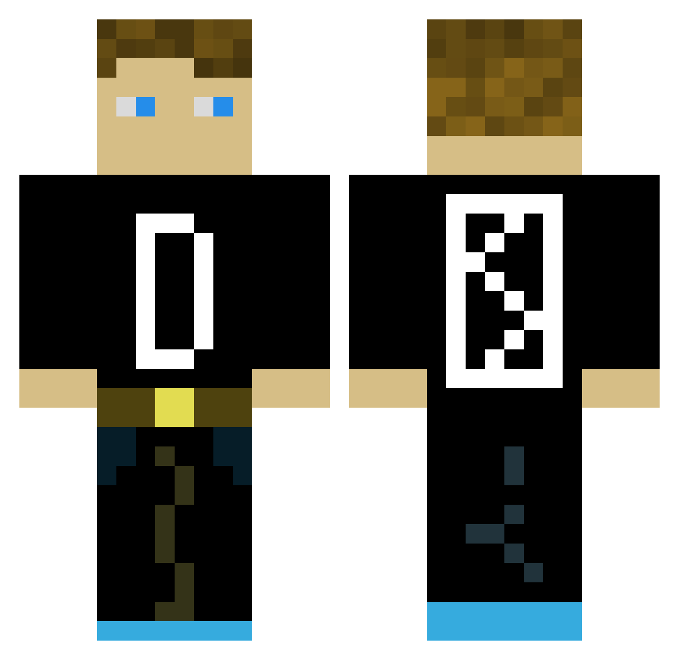 zqzb Minecraft skin, front and back view