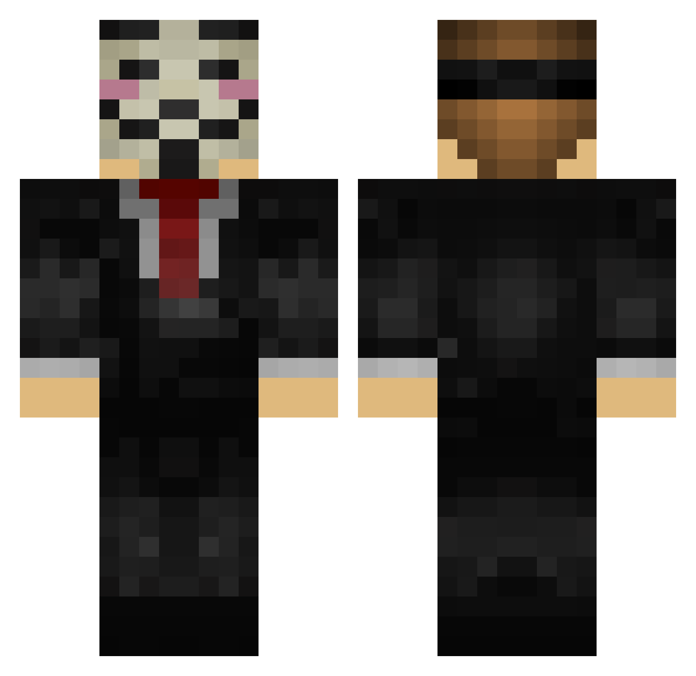 MuzoAU Minecraft skin, front and back view