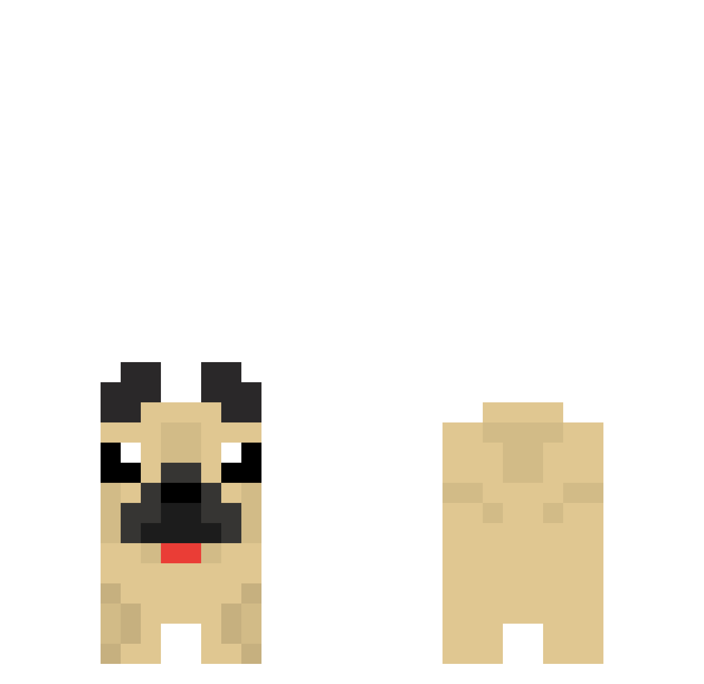 Excellence Minecraft skin, front and back view