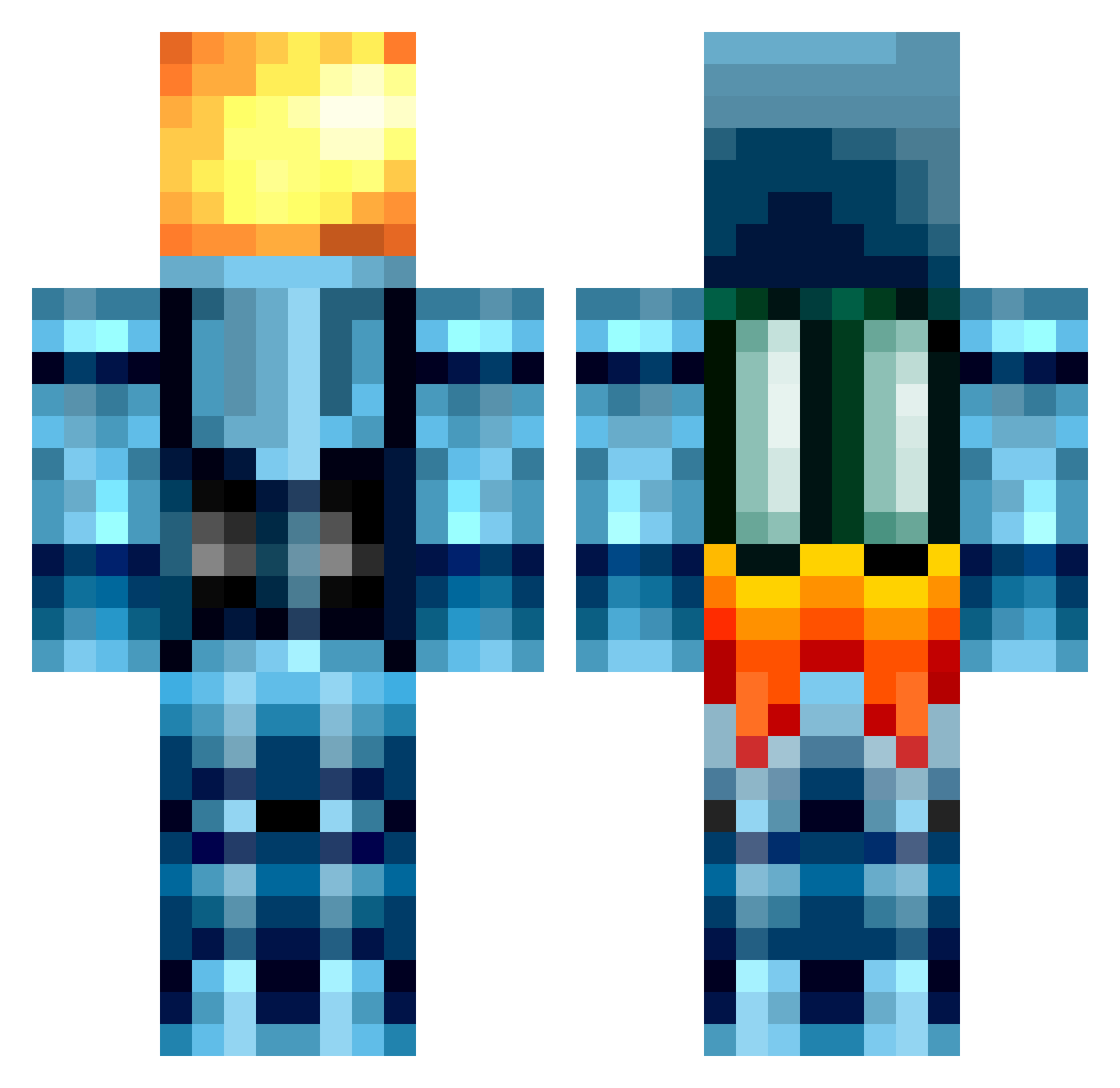 Cybill Minecraft skin, front and back view