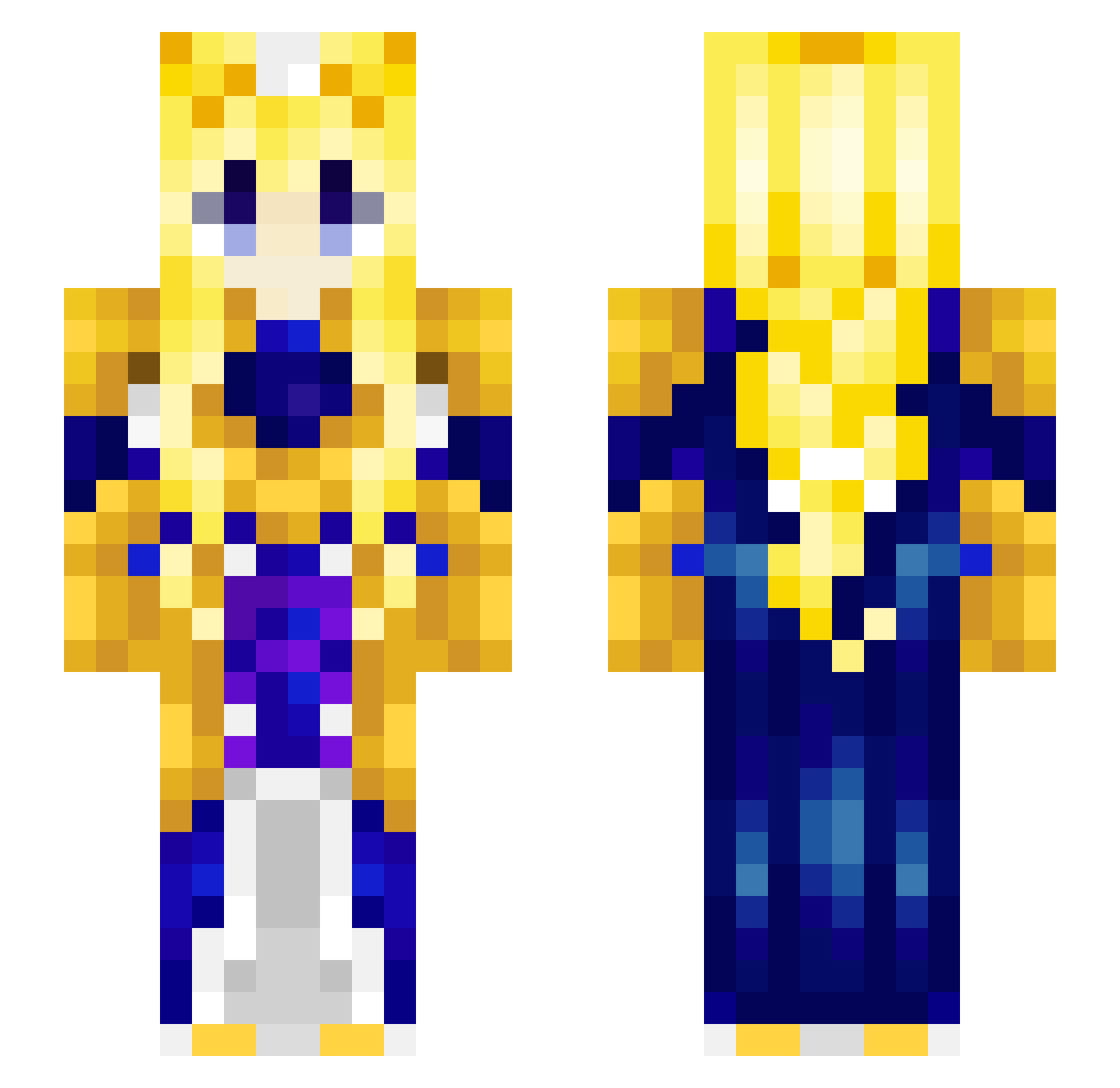 AsunalessNoob Minecraft skin, front and back view