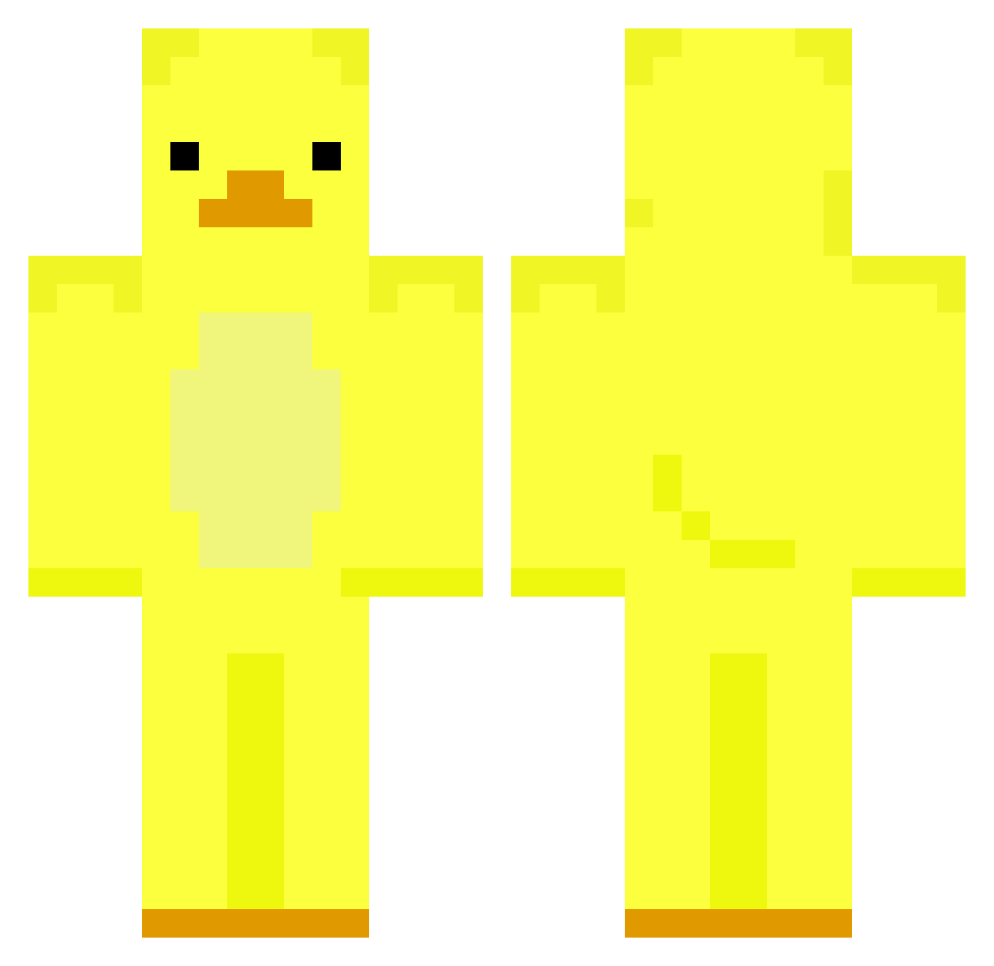 Qluci Minecraft skin, front and back view