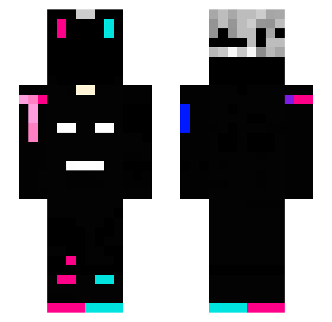 Jeffersfishy Minecraft skin, front and back view