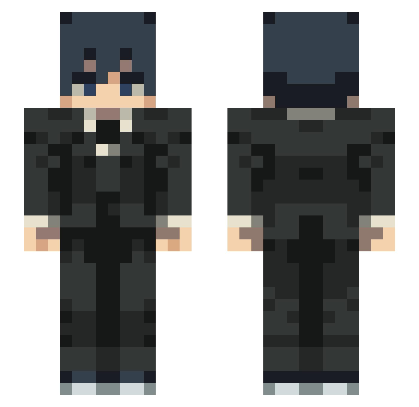 azuriitee Minecraft skin, front and back view