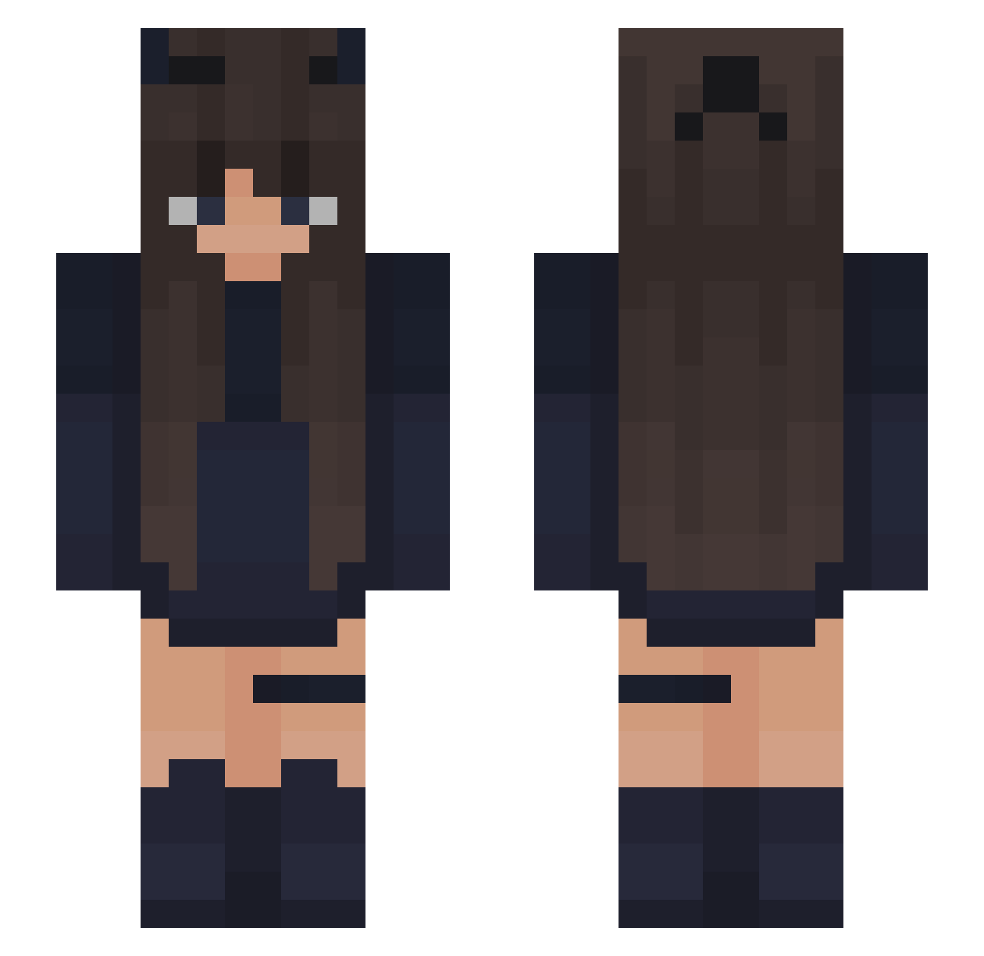 Emi0508 Minecraft skin, front and back view