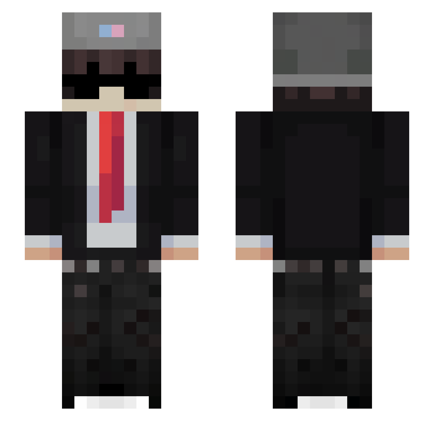 Straize Minecraft skin, front and back view