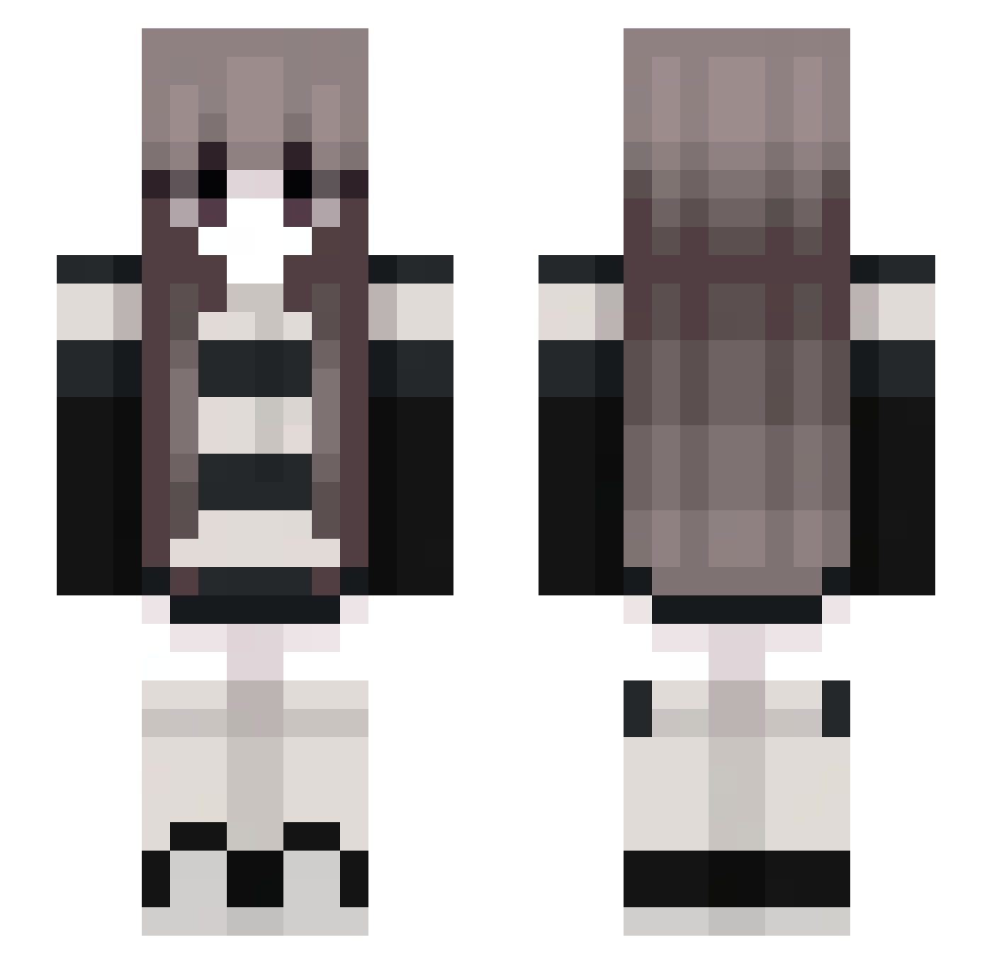 Wirta575 Minecraft skin, front and back view
