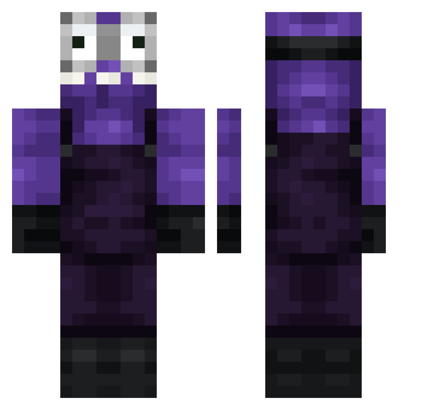 FortnitePlayerMC Minecraft skin, front and back view