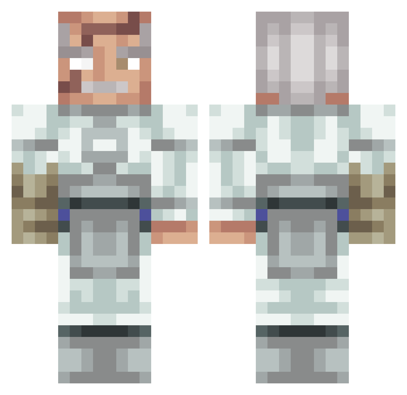 Robit_No_Robo Minecraft skin, front and back view
