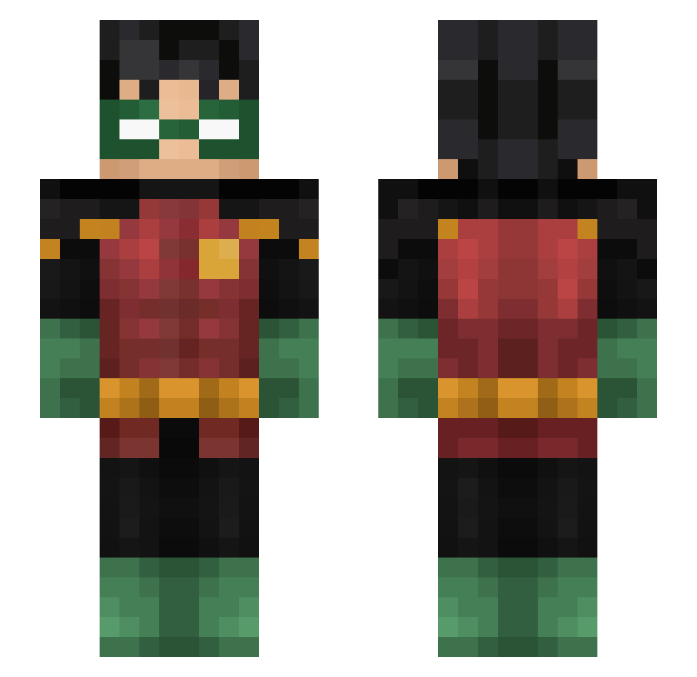 Uninks Minecraft skin, front and back view