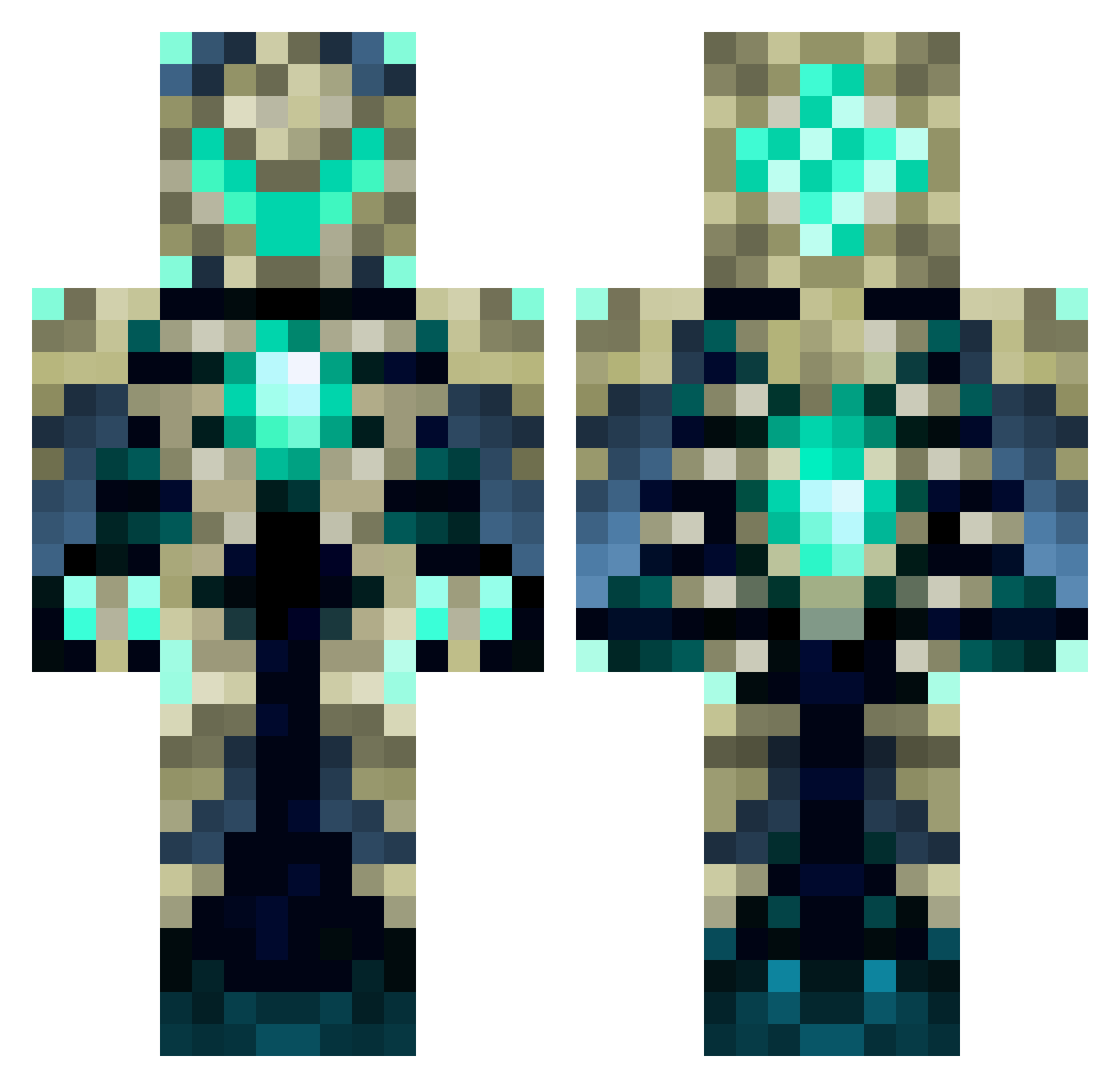B1tLocker Minecraft skin, front and back view