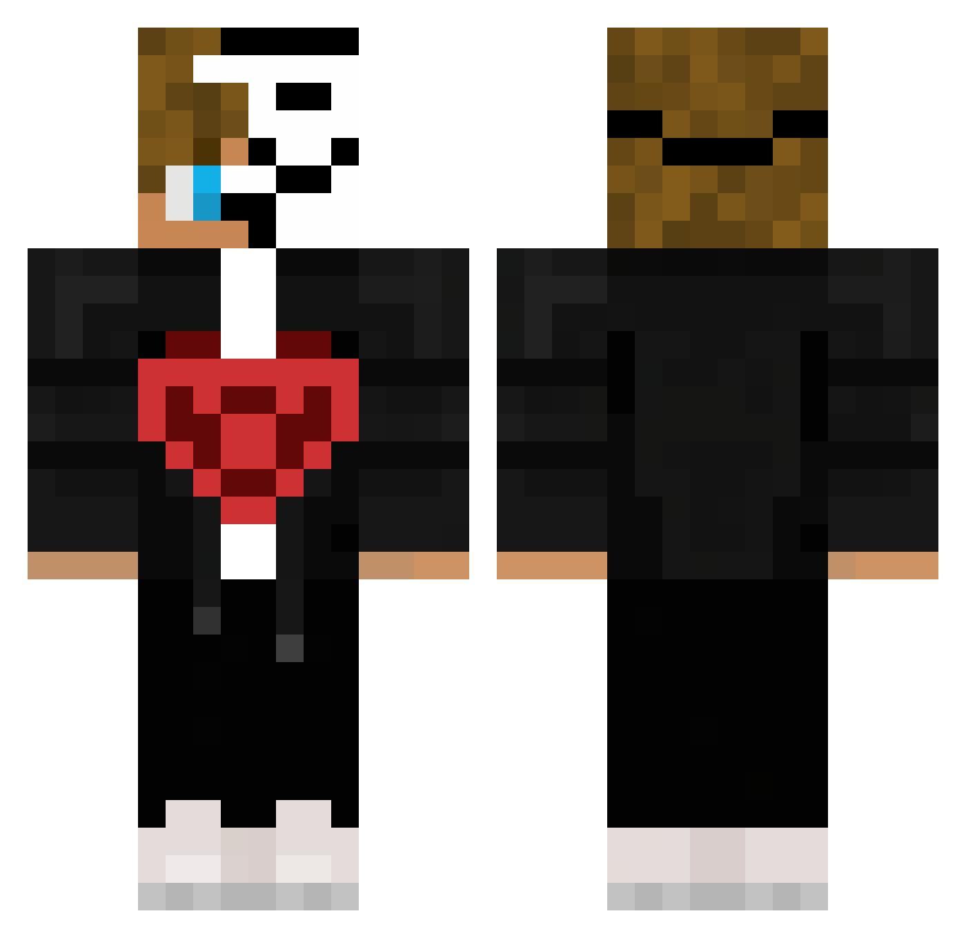 MendingHeart Minecraft skin, front and back view