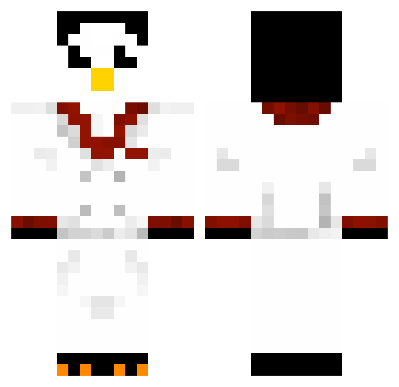 Theocracy Minecraft skin, front and back view