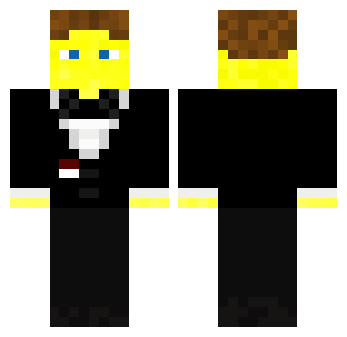 Spooongi Minecraft skin, front and back view