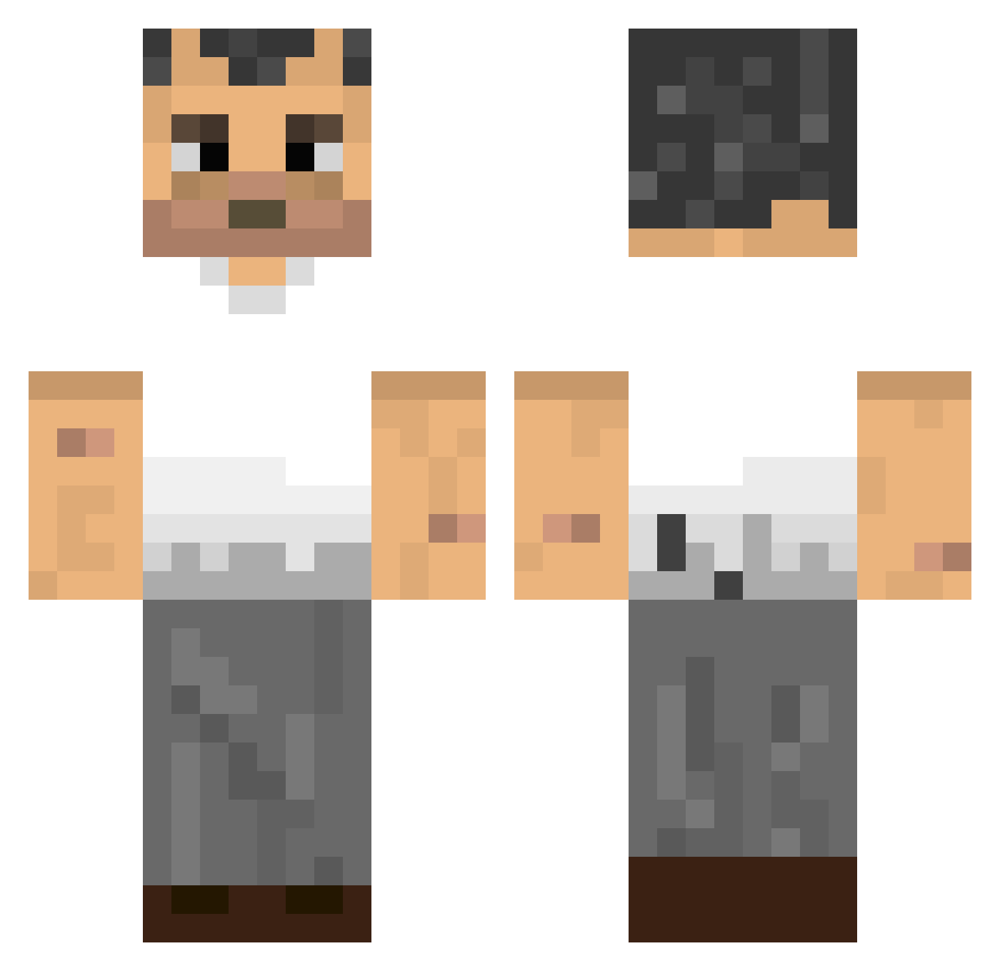 ItsKashOnYT Minecraft skin, front and back view