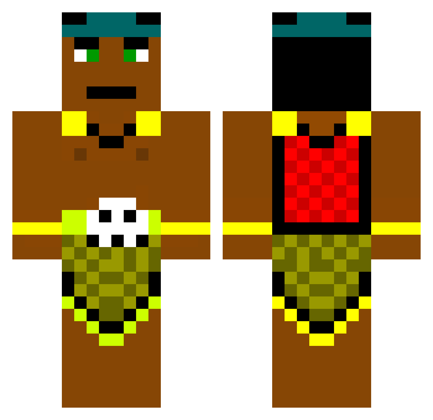 ChampCoton Minecraft skin, front and back view