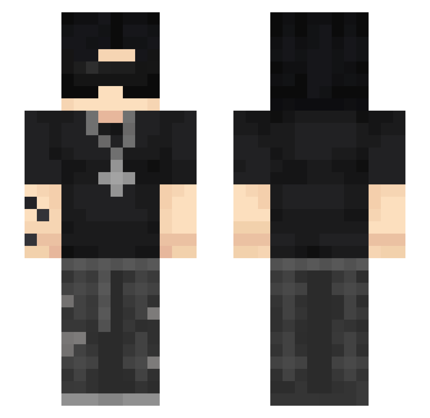 fame333 Minecraft skin, front and back view