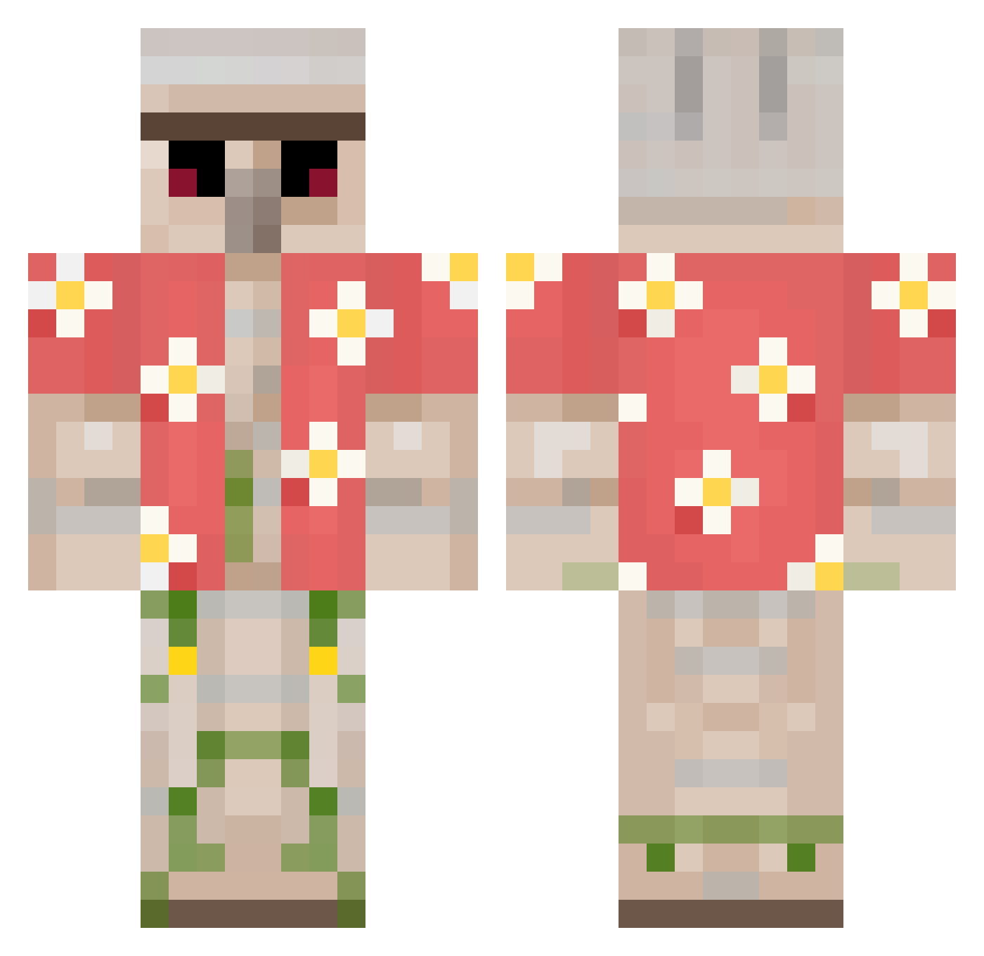 JetParade Minecraft skin, front and back view