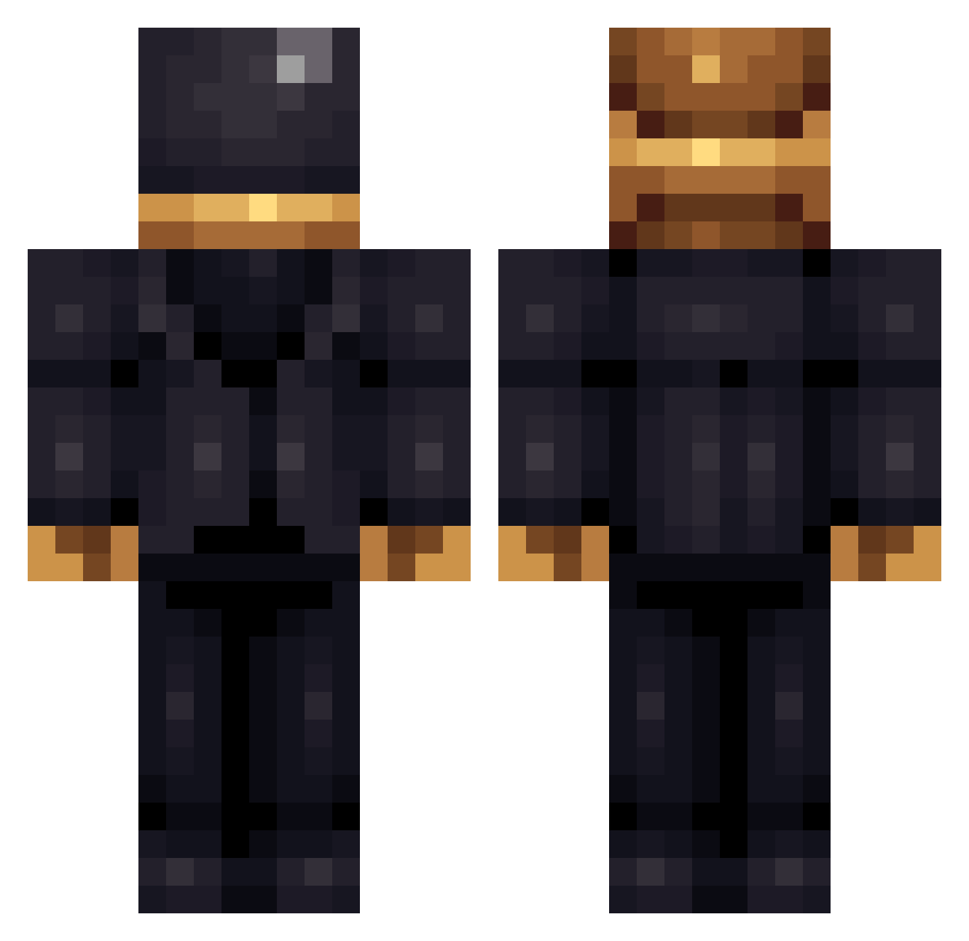 PLATON1234 Minecraft skin, front and back view