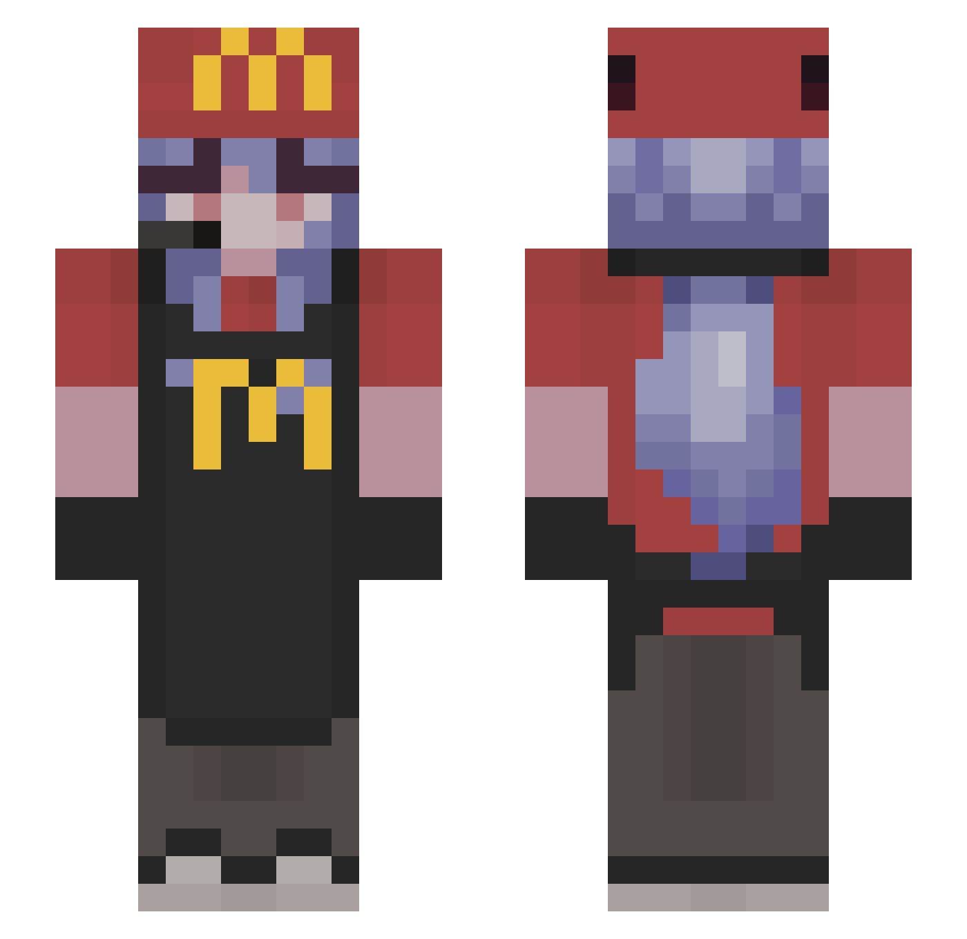 minmindan Minecraft skin, front and back view