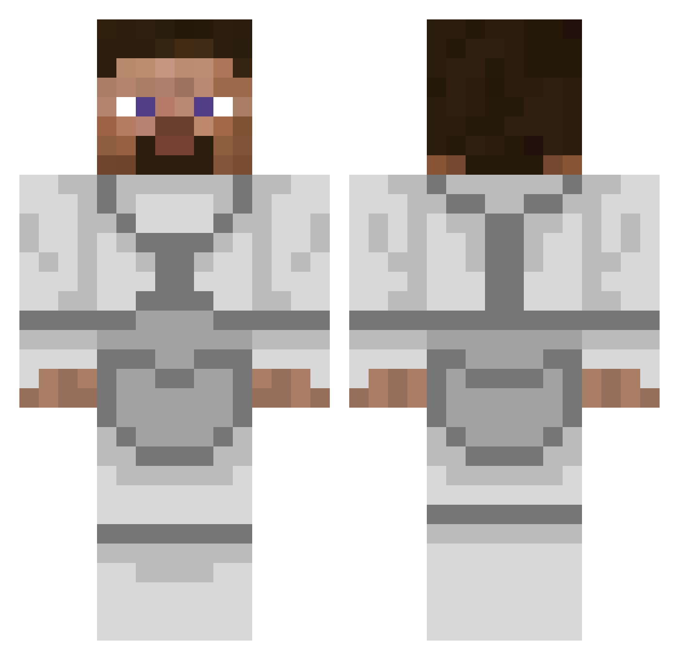 Proxely Minecraft skin, front and back view