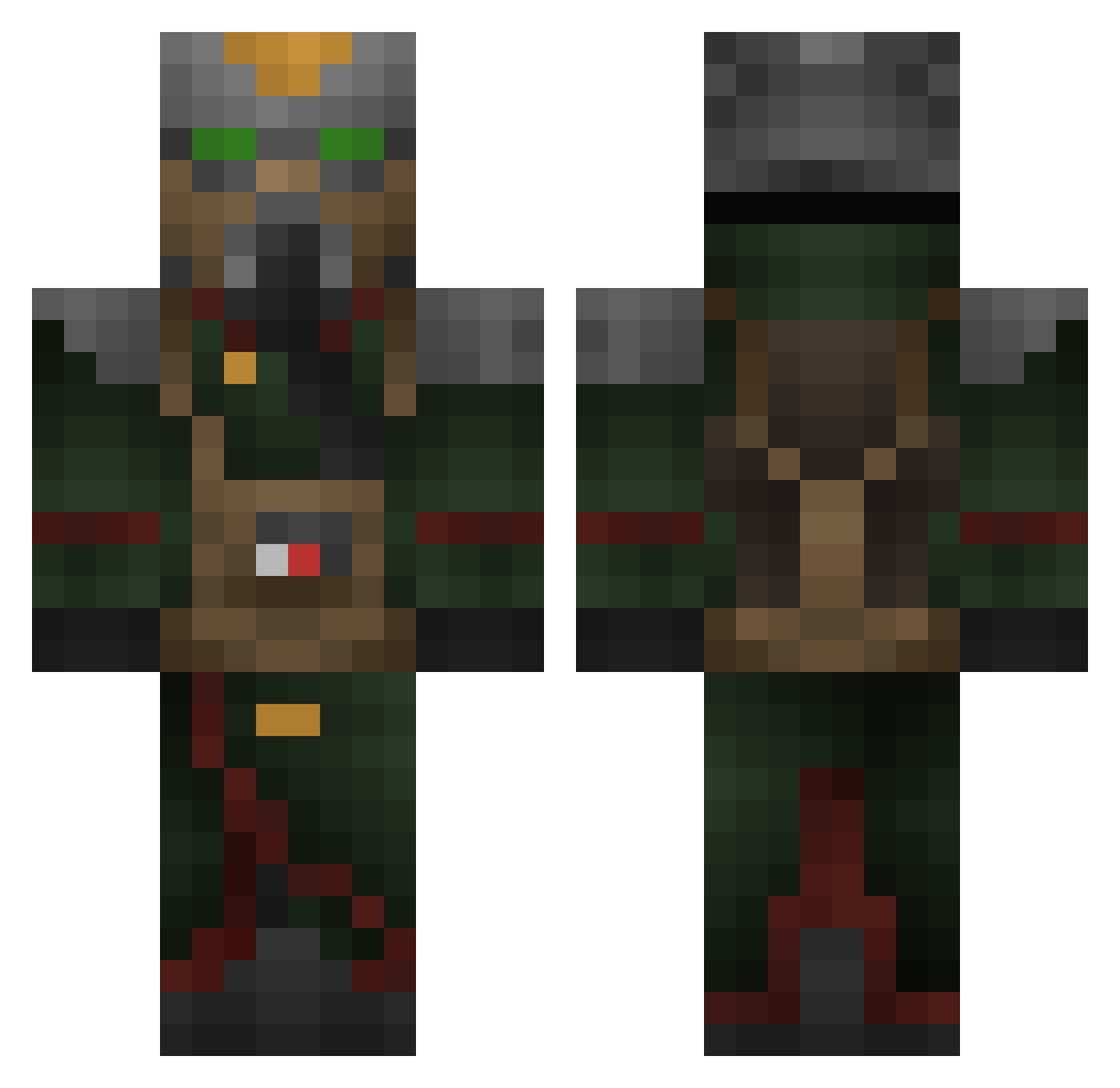 IMysteryI Minecraft skin, front and back view