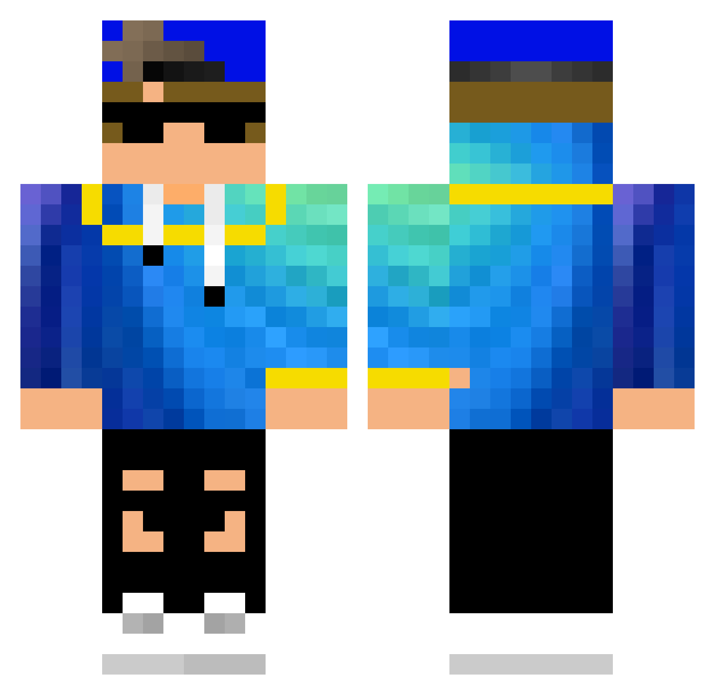 qMISCELLANEOUSp Minecraft skin, front and back view